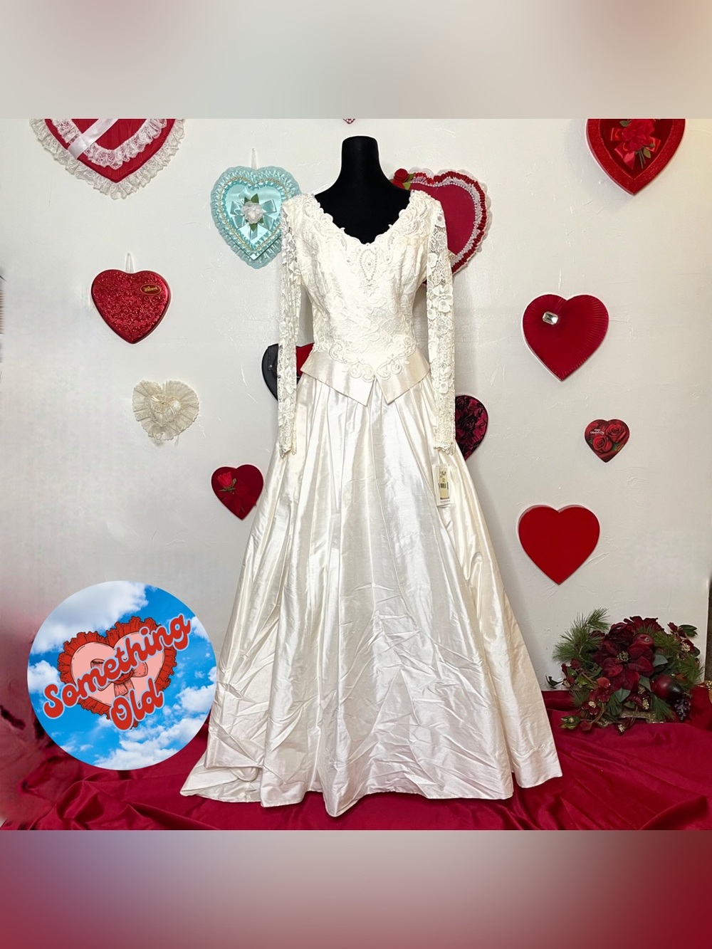 NWT JESSICA MCCLINTOCK IVORY BEADED LONG SLEEVE VICTORIAN WEDDING DRESS SZ 12